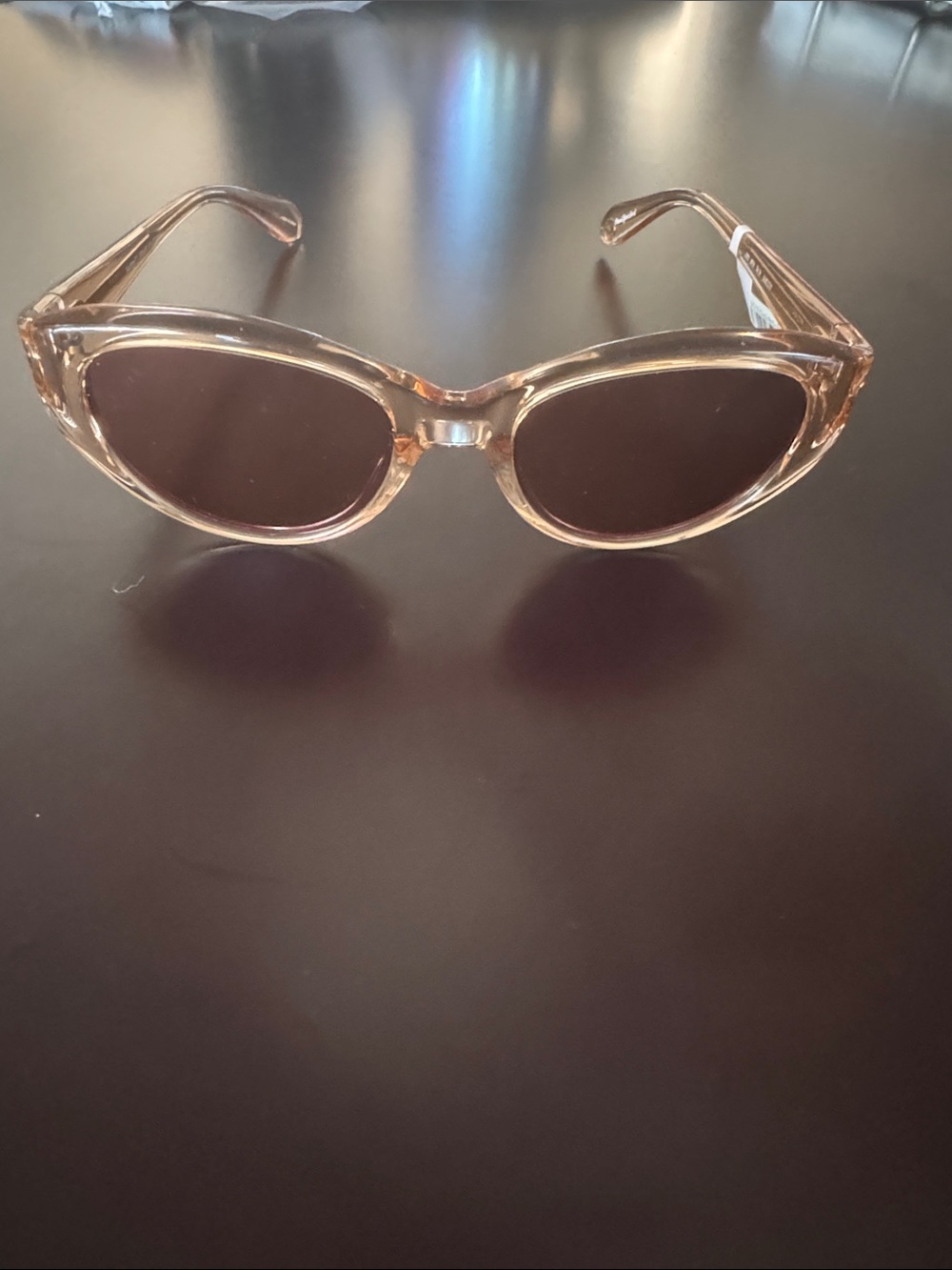 Garrett Classic Oval Women's Sunglasses in Light Brown rose gold